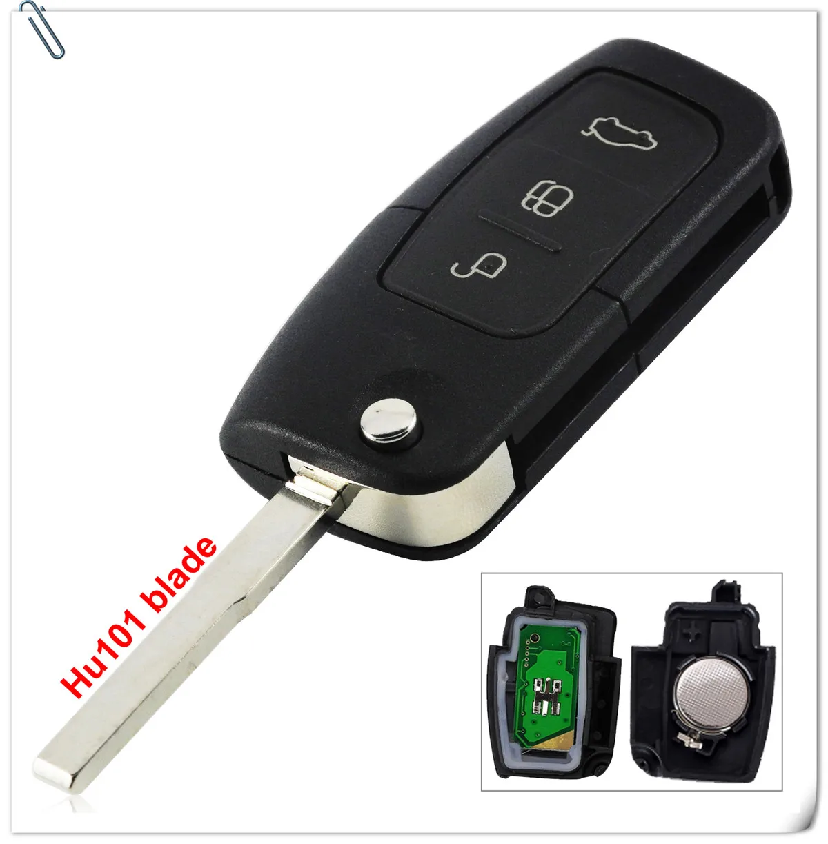 Jingyuqin 433 МГц ID63 ID60 3 кнопки дистанционного ключа для Ford Focus Mondeo C Max S Max Galaxy Fiesta HU101 FO21