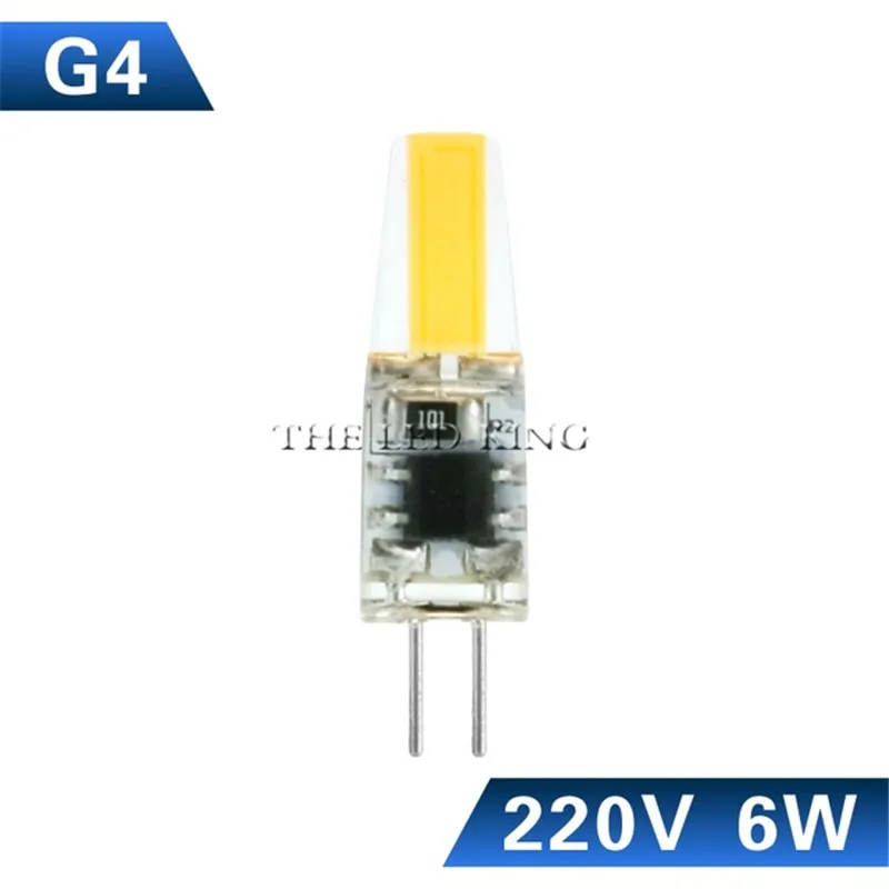 G4 COB 220V 6W Светодиодный мини-светильник с регулируемой яркостью 12 В постоянного/переменного тока 12 Вт 9 Вт 6 Вт 220 В светодиодный g9 светодиодный светильник с лампочкой люстра супер яркий G4 COB силиконовые лампы ампулы G9 - Испускаемый цвет: G4 COB 220V 6W