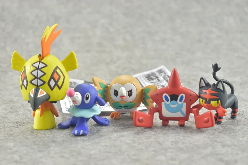 TAKARA TOMY POKEMON Rowlet Seel Litten Tapu Koko фигурка игрушки мультфильм фигурки коллекции подарки игрушки для детей