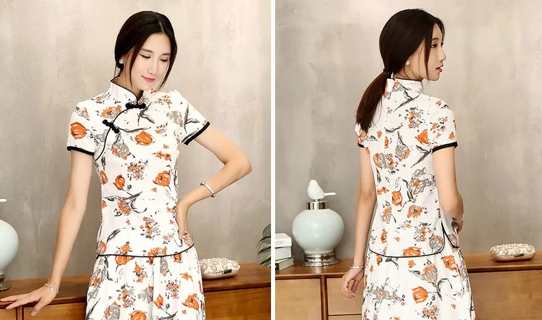 Шанхай история смесь льняной Китайский традиционный Топ Qipao рубашка для Женский Чонсам стильная рубашка китайская Блузка для дам