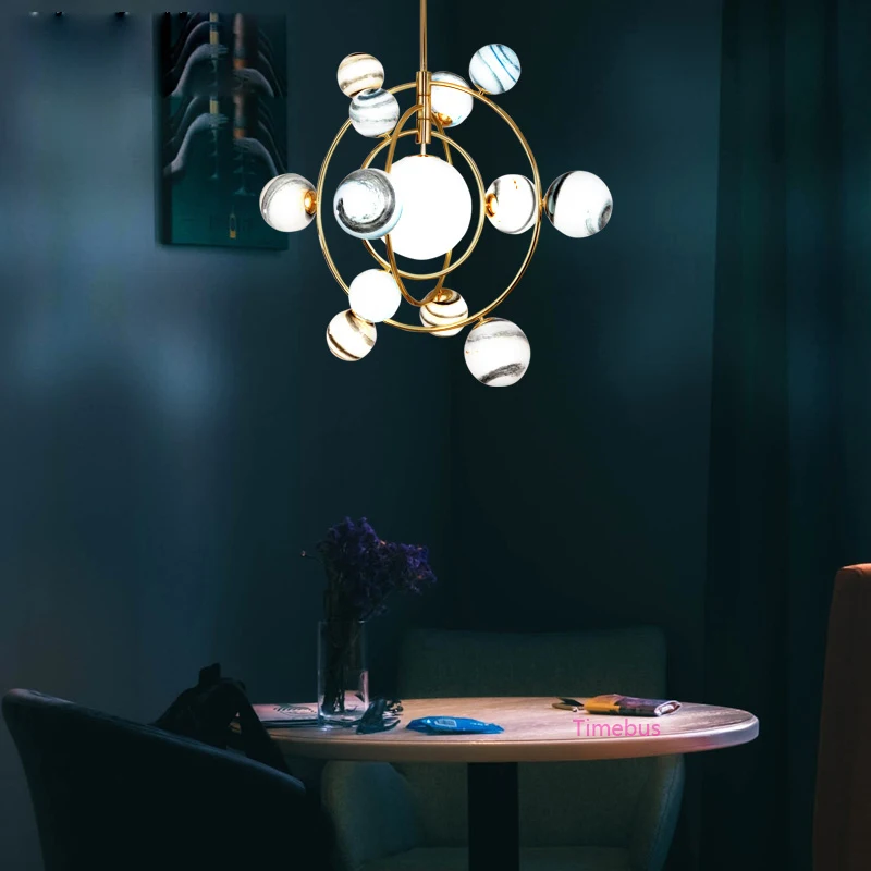 Творческий планета люстра Nordic Light Костюмы магазин кафе декоративные лампы Гостиная Спальня бар Фэнтези Детская комната освещения