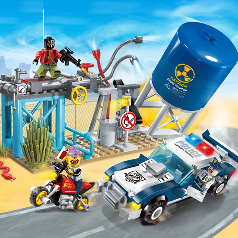 296 шт Детские развивающие строительные блоки игрушки Совместимые с LEGO city police bandit