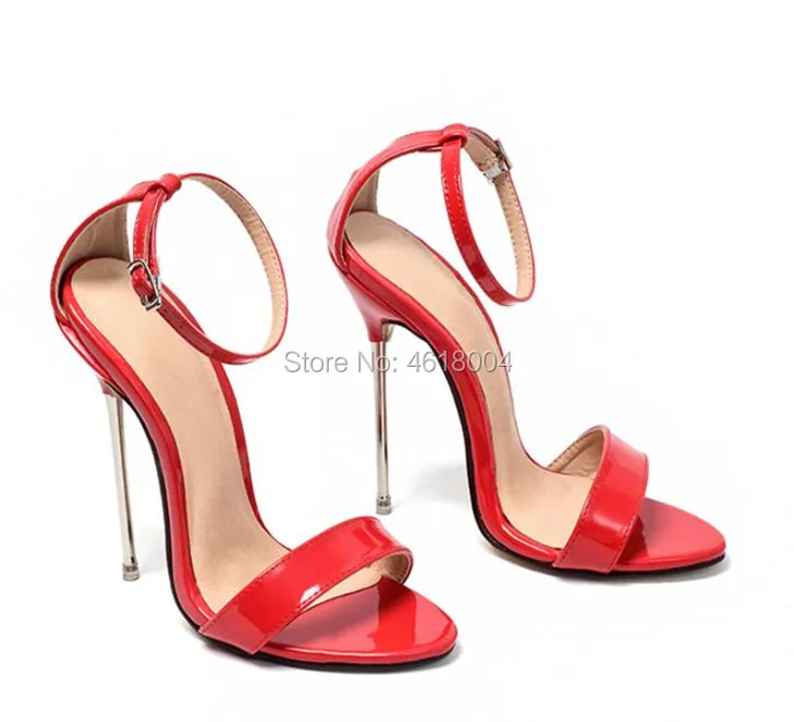 KALMALL сексуальные женские красные белые черные Фетиш сандалии металлические