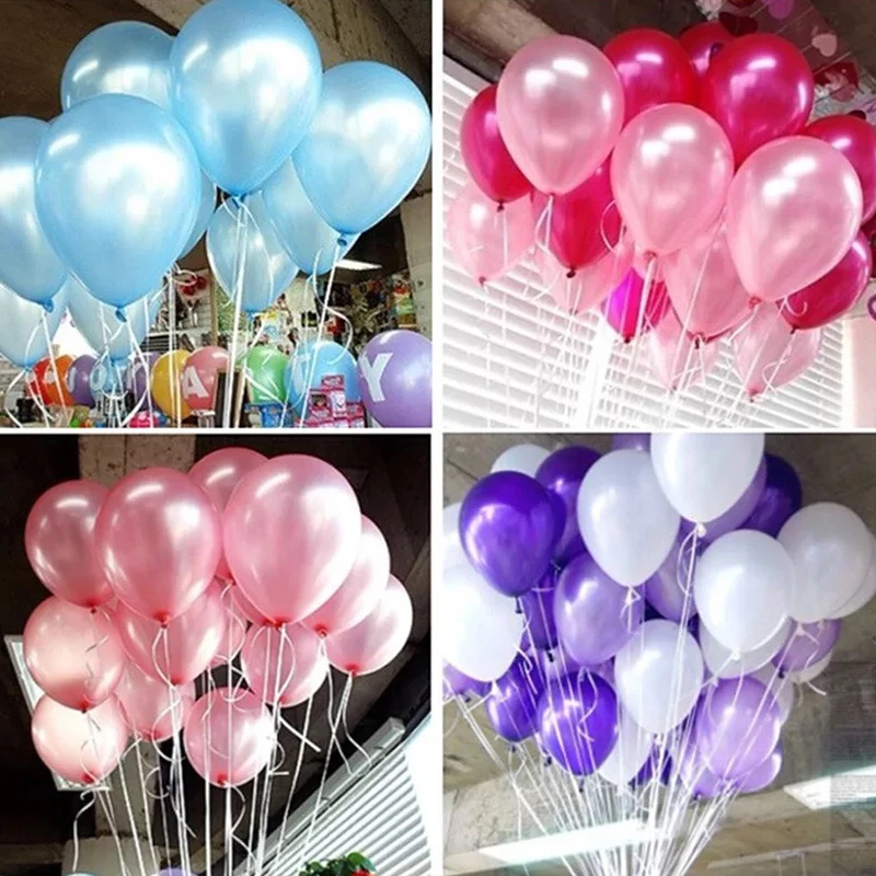Birthday Balloons 10pcs/Hot 1.5g Pearly 10 Inch Round Latex Balloon Kids Toys Wedding Happy Birthday Party Decoration Balloons