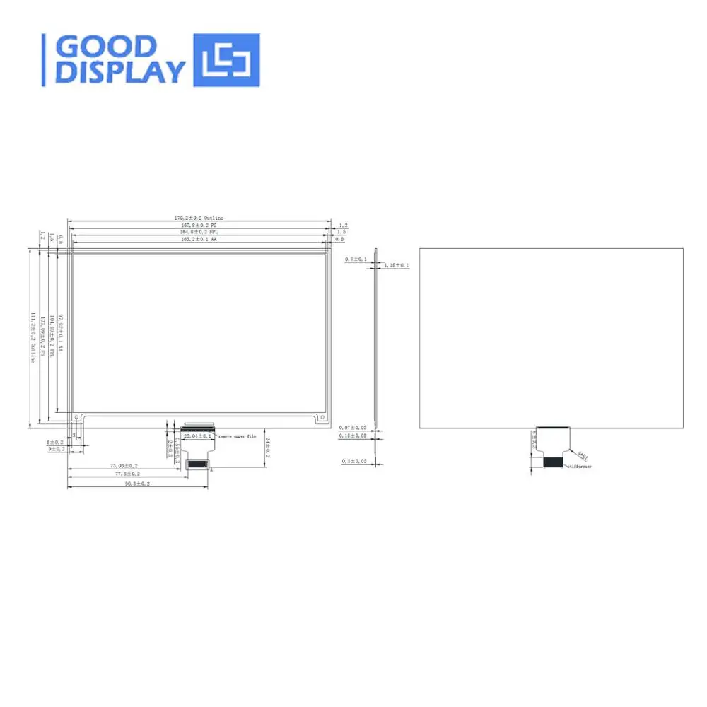 7,5 дюймовый черно-белый e-ink дисплей 4 серого цвета e-paper дисплей GDEW075T7