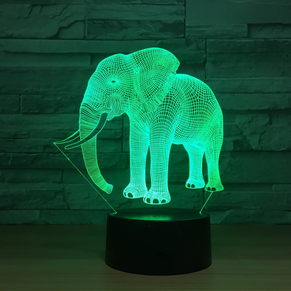 Cute Elephant Table Lamp 7 Colors Changing Desk 3d Novelty Led Night Lights Light DropShip | Освещение