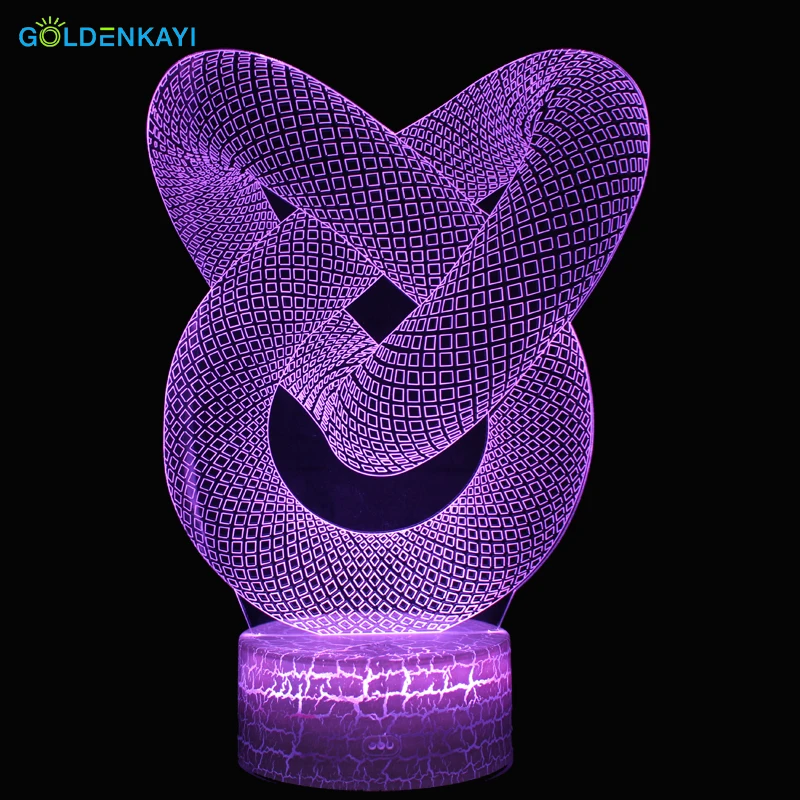 3D абстрактные двойные кольца LED оригинальность USB ночные светильники атмосфера