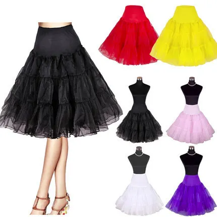 QC6636 New Fashion 19 colors Boneless Skirt Rock Dance Ballet skirt Wedding Petticoat Skirt