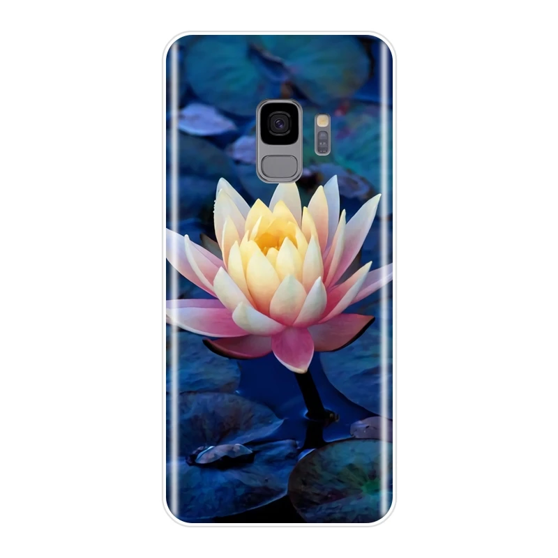 ТПУ чехол для телефона силиконовый Samsung Galaxy S5 S6 S7 Edge S8 S9 Plus розовый цветок мягкая