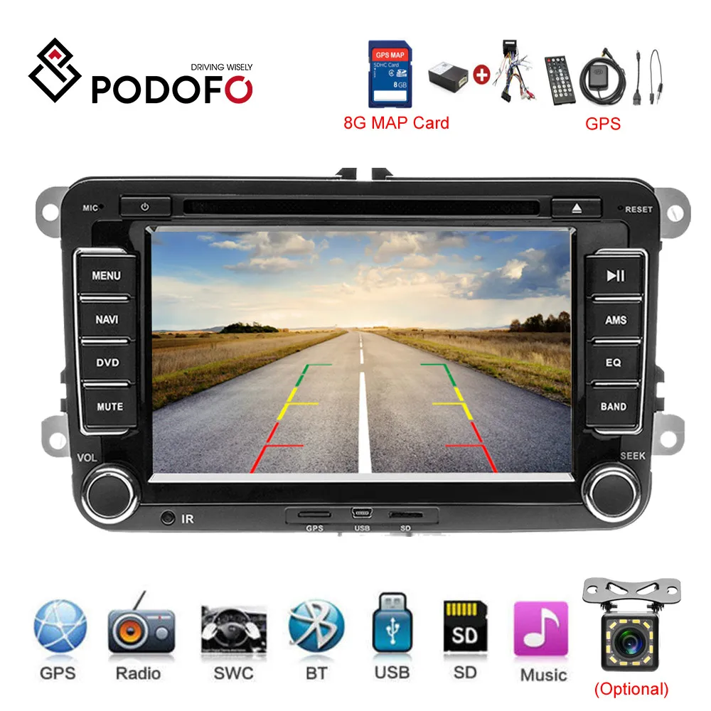 Автомобильный мультимедийный плеер Podofo 2 Din GPS DVD для