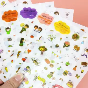 6 pcs/pack Happy Life Decorative Stickers Mobile Phone Stickers Stationery DIY Album Stickers in Pakistan