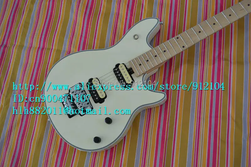 

free shipping new Big John electric guitar with mahogany body yellow and black pickup in white F-1181