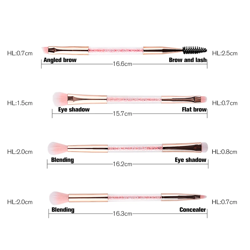 Бренд Zoreya розовые Кристальные кисти для макияжа с двойной головкой мягкие