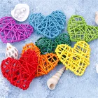 10 шт., пятизвездочные Ротанговые шарики в форме сердца, тайские аксессуары для украшения дома, подвесные аксессуары из ротанга