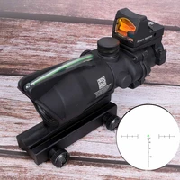 hunt sight 4x32 optic scope riflescope cahevron reticle fiber green red illuminated optic sight with rmr mini red dot sight