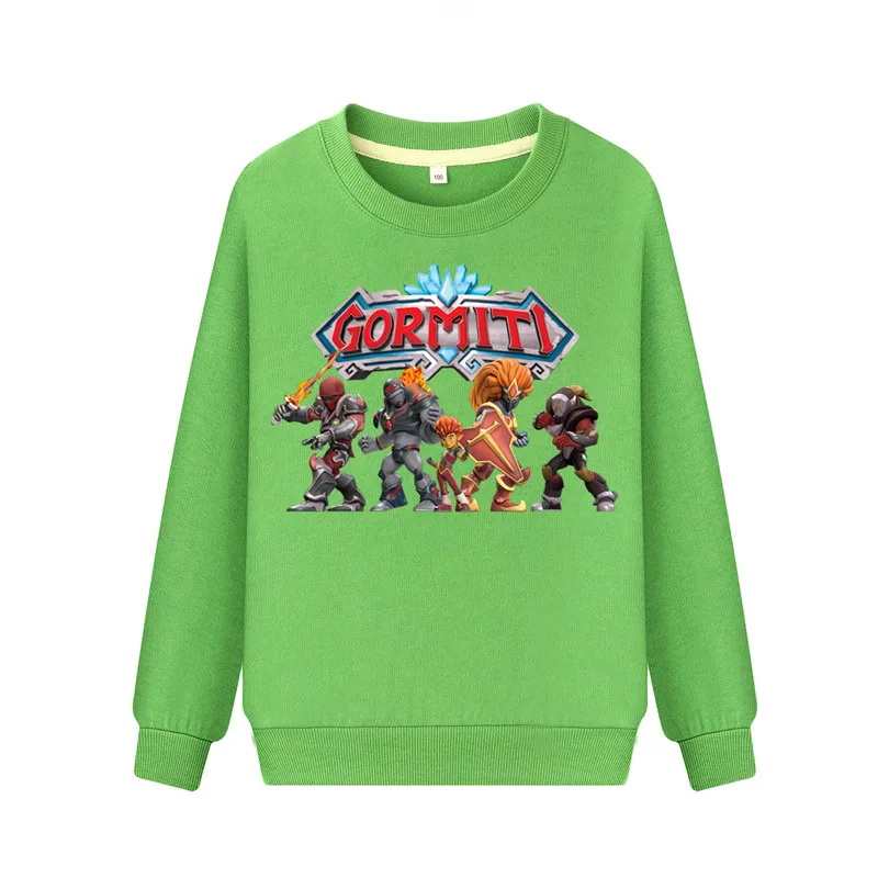 Green Sweatshirt Весенне-осенний пуловер с длинными рукавами для мальчиков и девочек; игровые худи Gormiti; детские спортивные толстовки; детская одежда с капюшоном; TY110 - Цвет: Green Sweatshirt