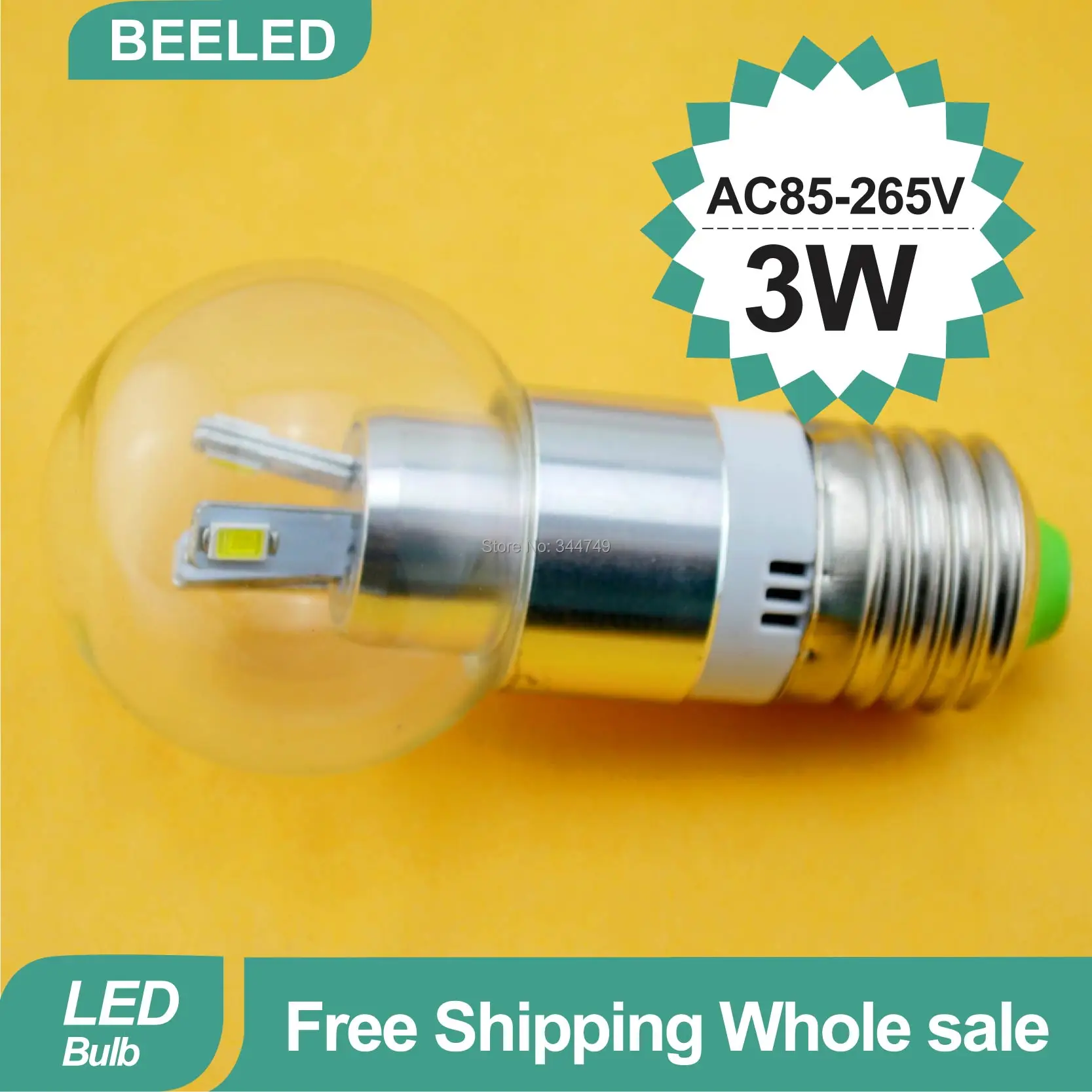 2PCS/lot E27 led bulb lamp 220v 3W bubble ball free shipping GU10 B22 e14 light home lighting china post | Лампы и освещение