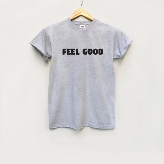 Футболка с надписью Feel good футболка в подарок унисекс french tees хлопковая shirt-B329 |