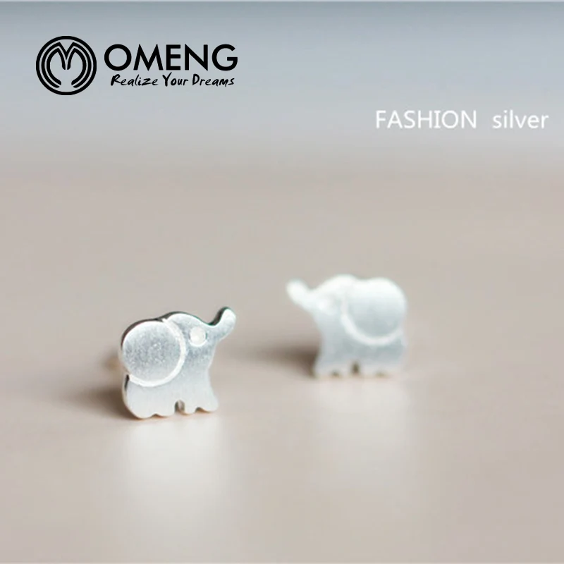 OMENG Нового Способа милый Серебряный слон серьги для женщин Ювелирные Изделия