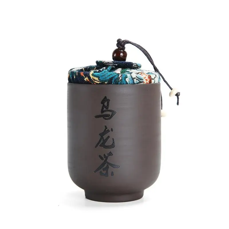 Brown Ceramics Tea Caddies Kung Fu Set Jars Vintage Seal Caddy Packing Box Pot for Home or Office Teaware Accessories | Дом и сад