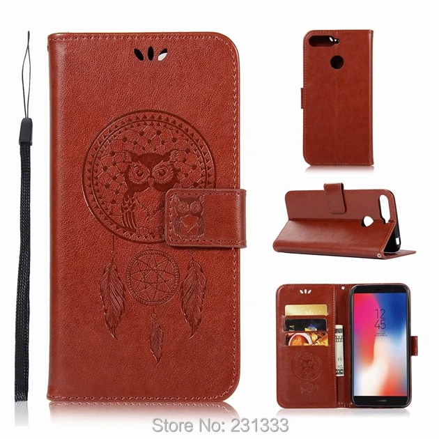 Чехол Кошелек C ku с рисунком совы для Huawei Y6 2018 Y7 Y5 Y9 Honor 10 P Smart P20 LITE PRO 1