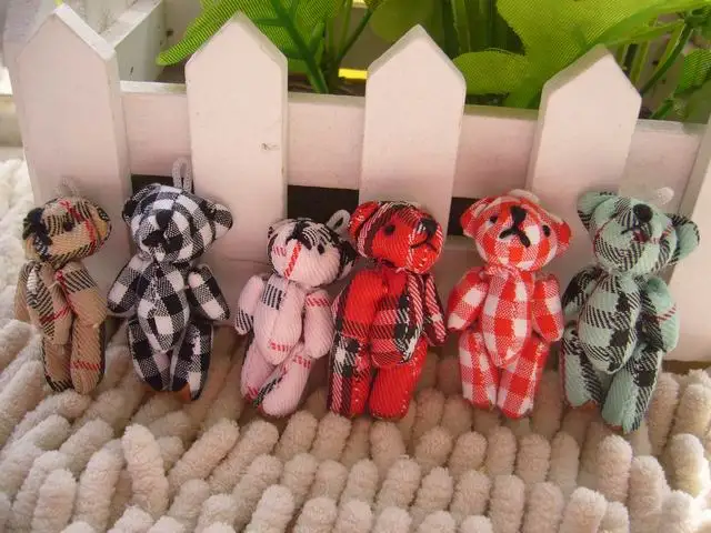 

Joint Plush bear toy dolls doll cloth doll joint bear plaid clothes mobile phone diy accessories decoration