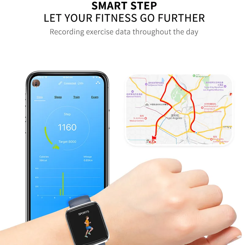 Смарт-браслет CY05 с цветным экраном спортивный смарт-браслет пульсометром