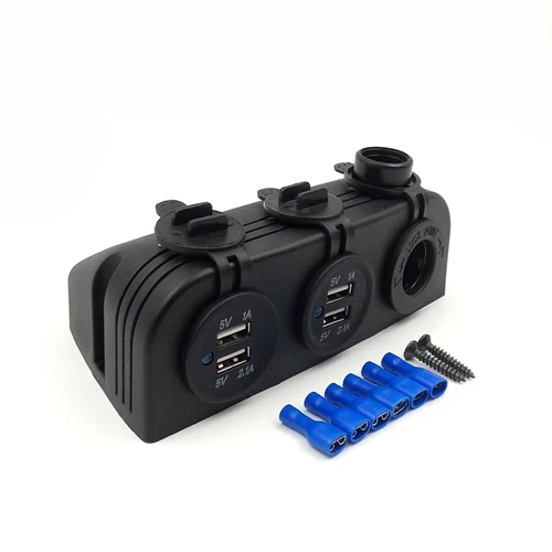 1 12 В DIY модуль панель сплиттер адаптер питания автомобиля 5 в 2.1A двойной USB адаптер зарядное устройство+ прикуриватель розетки+ Цифровой вольтметр - Название цвета: 1