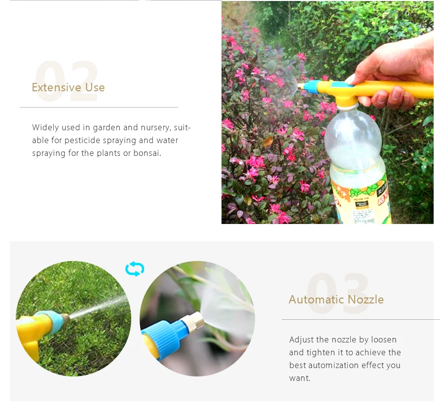 28.5cm Super Water Gun Adjustable Metal Sprayer Beverage Bottle Outdoor Funny Sports Toys Gun Multifunction Watering Flowers