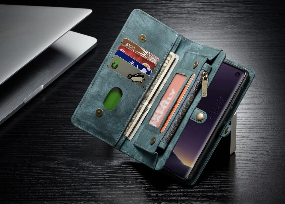 Чехол-кошелек для samsung Galaxy S10 на молнии, Магнитный чехол для телефона, чехол-книжка для samsung Note 10 Plus, A50, A70, A80, S9, S8, Note 9