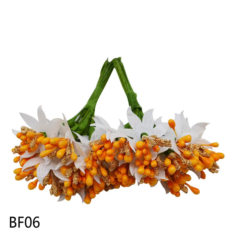 BF06 36 шт. мини тычинки ягоды пластиковые искусственные цветы Букет Скрапбукинг Ремесло свадебный подарок коробка венок украшения вечерние принадлежности - Цвет: BF06