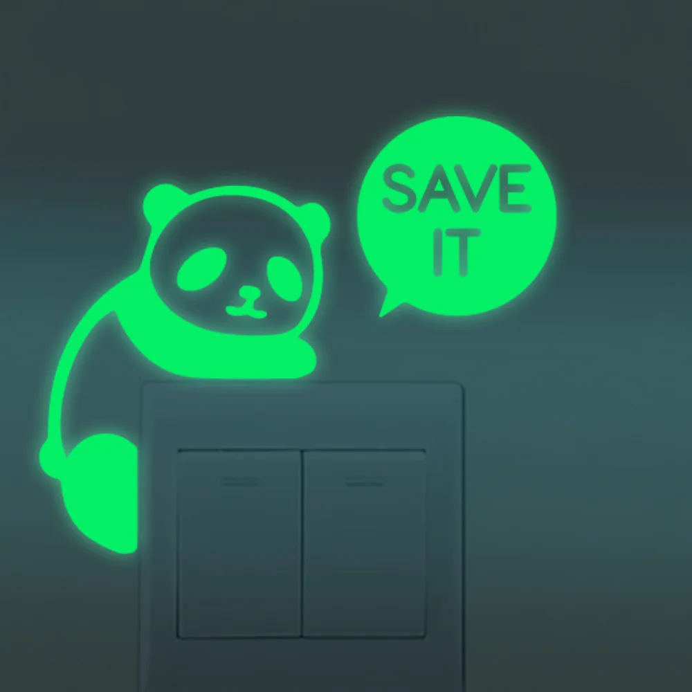 Funlife светящиеся переключатели наклейки Милая панда поговорка сохранить его