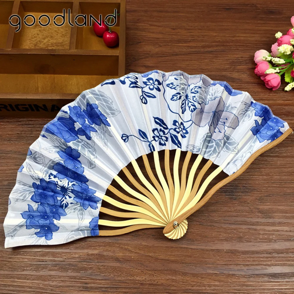 

Free Shipping 10pcs Chinese Cherry Blossom Cloth Fabric Folding Hand Fan with Gift bag Wedding Gifts for Guests Christmas Decor
