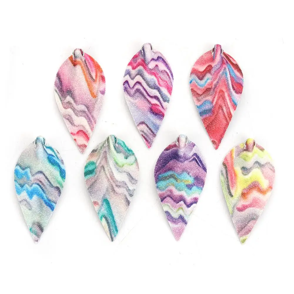 Модные подвески DoreenBeads из искусственной кожи разноцветные рябчатые украшения в