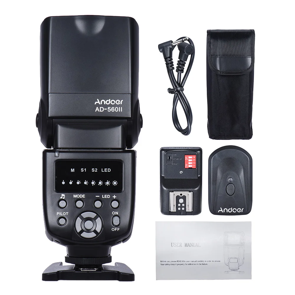 Универсальная вспышка Andoer AD 560 II Вспышка Speedlite с беспроводным триггером для