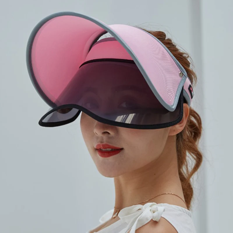 Droppshiping Для женщин летнее солнце защитные шапочки двойной Слои прозрачный пустой