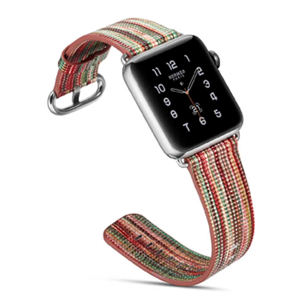 Кожаный ремешок для наручных часов Apple Watch 4 42 мм/44 мм Принт с цветком correa iwatch серии