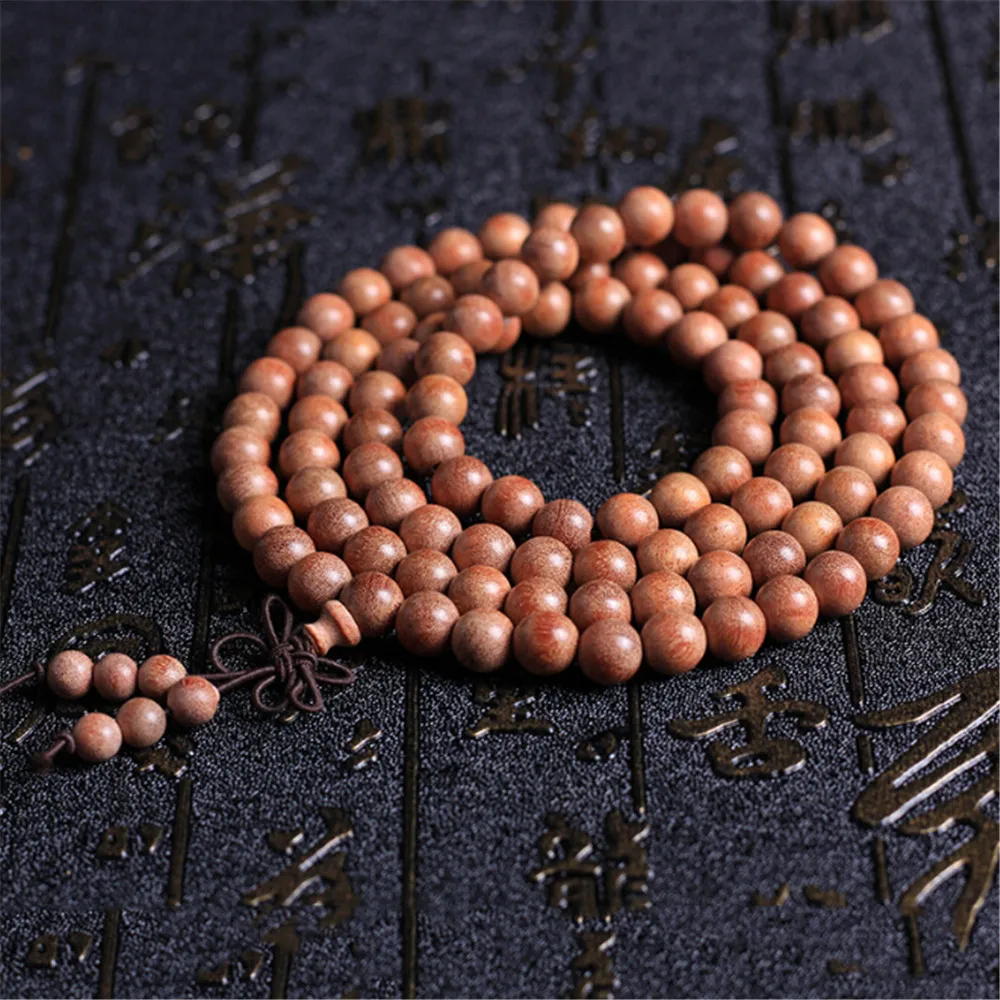 

Wholesale 6/8mm Original Color Bruma Rosewood 108 Multi-circle Buddha Beads Bracelet 108 Wood Mala Prayer Bracelet Elastic Rope