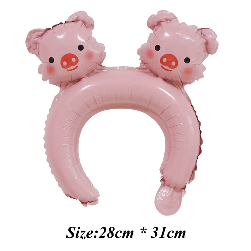 Pig 26 50 шт в наборе, милые животные диадема ободок для волос надувные шары Mickey Minnie лягушка "Кролик", "Медвежонок" детских празднований дня рождения Свадебная вечеринка украшения для детских игрушек - Цвет: Pig 26