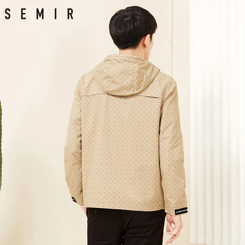 SEMIR куртка пальто для мужчин Тренч Мужская s с капюшоном модная одежда длинным