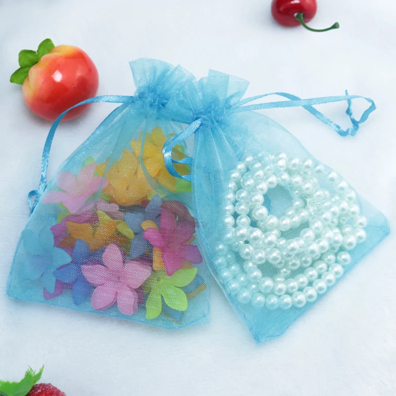 

Lake Blue Color Organza Bag 13x18cm,Wedding Jewelry Packaging Pouches,Nice Gift Bags 100pcs/lot