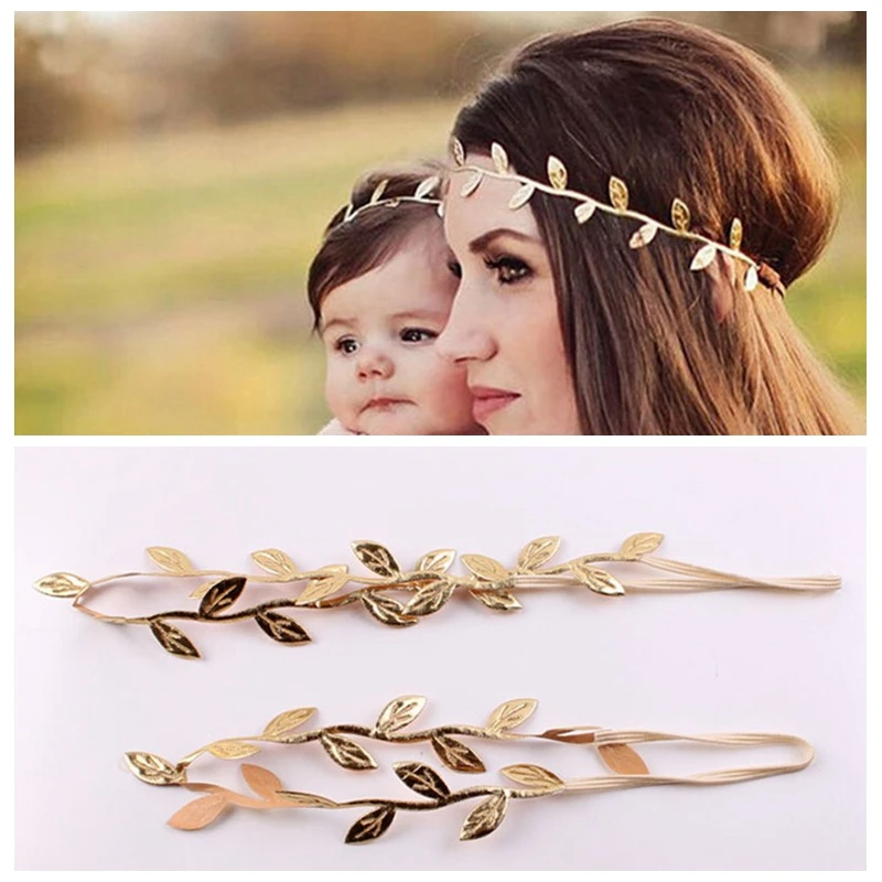 2 шт./компл. новая мама и для новорожденного головная повязка с золотыми листьями