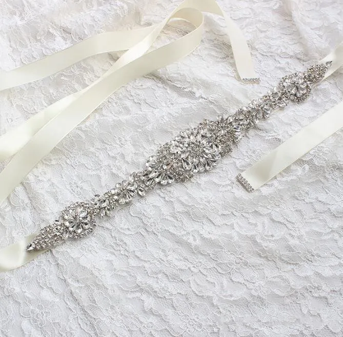 

Cheap Dress Belt Wedding Dresses Sash Bridal Belts Rhinestone Crystal Ribbon From Prom Evening Princess Handmade White Red