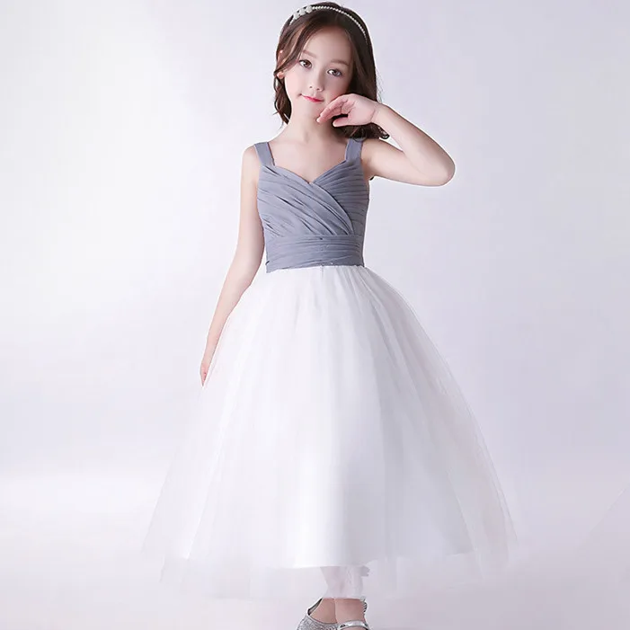 Elegent Girls Clothes Homecoming Party Flower Girl Dress Princess Gray White Vestidos For 4 6 8 10 12 14 16 17 Years Old 184037 | Детская