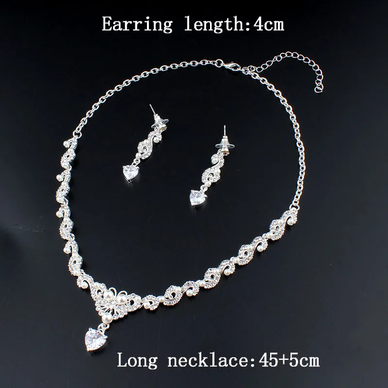 Комплект свадебных украшений WEIBANG ожерелье длинные серьги кристаллы