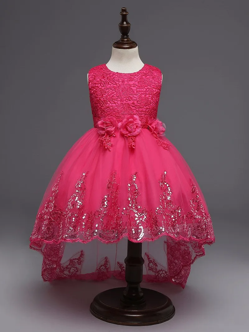 2017 High quality princess dress girls wedding graduation gown purple children flower vestido de festa infantil menina | Детская одежда