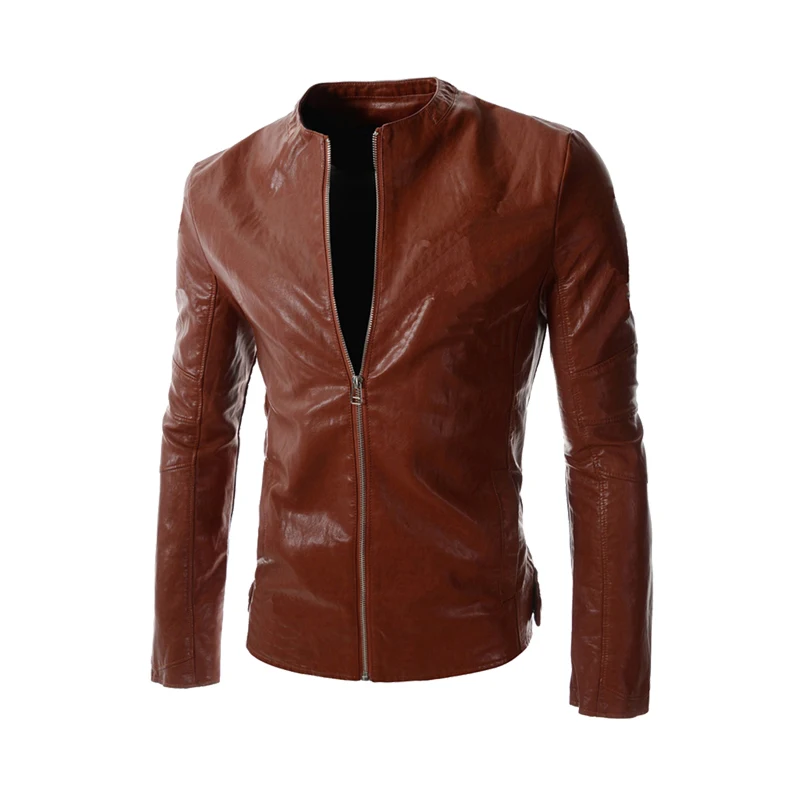 5661 Brown HEROBIKER мотоциклетная куртка из искусственной кожи Мужская винтажная Ретро мото искусственная Панк кожаные куртки одежда для мотоцикла пальто приталенный Размер - Цвет: 5661 Brown