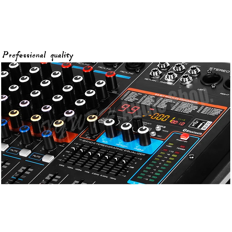 750 Вт+ 750 Вт 12 канальный усилитель звука bluetooth микшер USB 99 DSP цифровые эффекты DJ микшерный пульт Оборудование студии звукозаписи