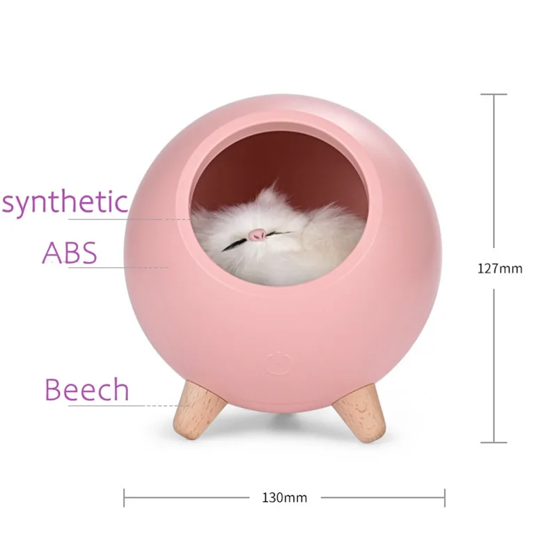 Светодиодная лампа для кошек USB touch night light bionic cat умное затемнение атмосферная