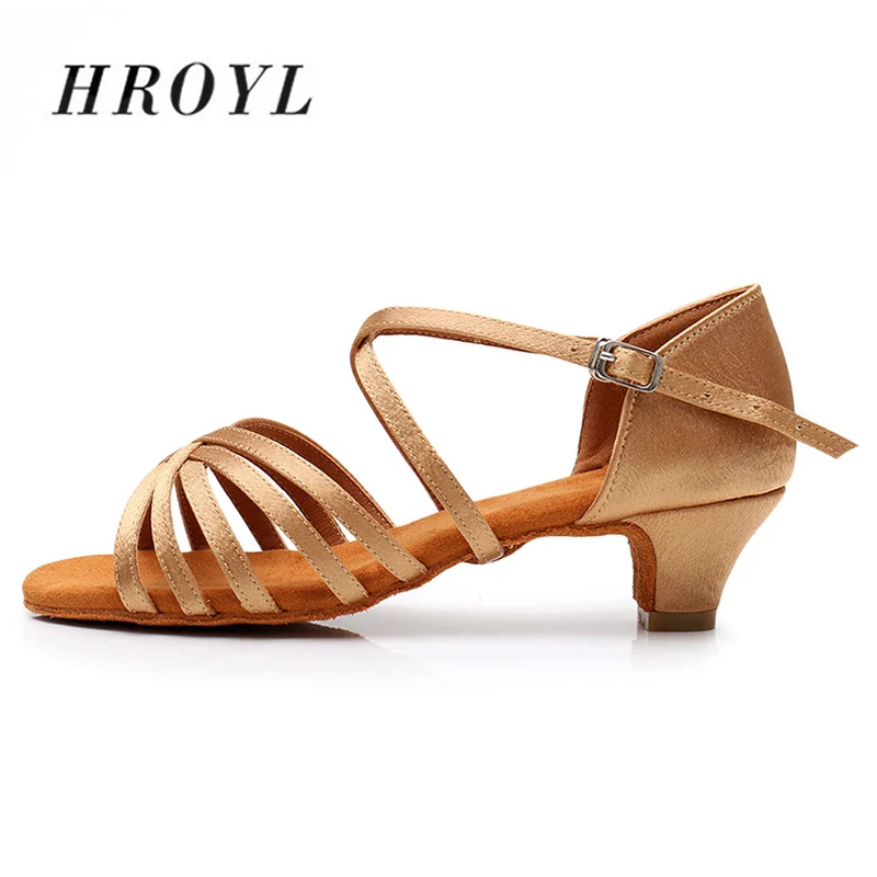 Free Shipping  Ballroom Girl Dance Shoes children Low Heel Ladies Women Latin Dance Shoes Women Professional Dancing Shoes 17-26